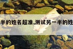 测另一半的姓名超准,测试另一半的姓氏名字免费