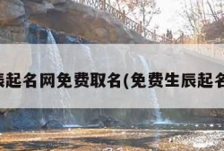 生辰起名网免费取名(免费生辰起名字)