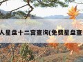 个人星盘十二宫查询(免费星盘查询)