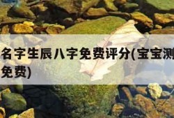 宝宝起名字生辰八字免费评分(宝宝测名字生辰八字免费)