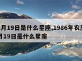 11月19日是什么星座,1986年农历11月19日是什么星座