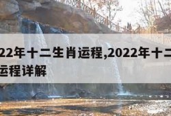 2022年十二生肖运程,2022年十二生肖运程详解