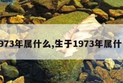 1973年属什么,生于1973年属什么