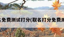 取名免费测试打分(取名打分免费测试)