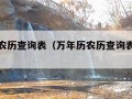 万年历农历查询表（万年历农历查询表完整版）