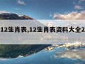 2012生肖表,12生肖表资料大全2024