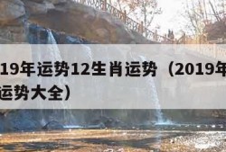 2019年运势12生肖运势（2019年生肖运势大全）