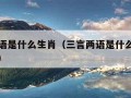 三言两语是什么生肖（三言两语是什么生肖正确答案）