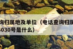 电话查询归属地及单位（电话查询归属地及单位1654030号是什么）