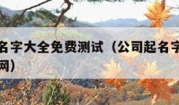 公司起名字大全免费测试（公司起名字大全免费测试网）