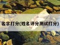 名字打分(姓名评分测试打分)