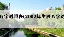 生辰八字对照表(2002年生辰八字对照表)