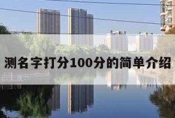 测名字打分100分的简单介绍