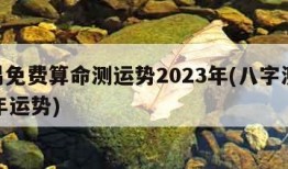 周易免费算命测运势2023年(八字测2023年运势)