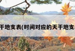 天干地支表(时间对应的天干地支表)